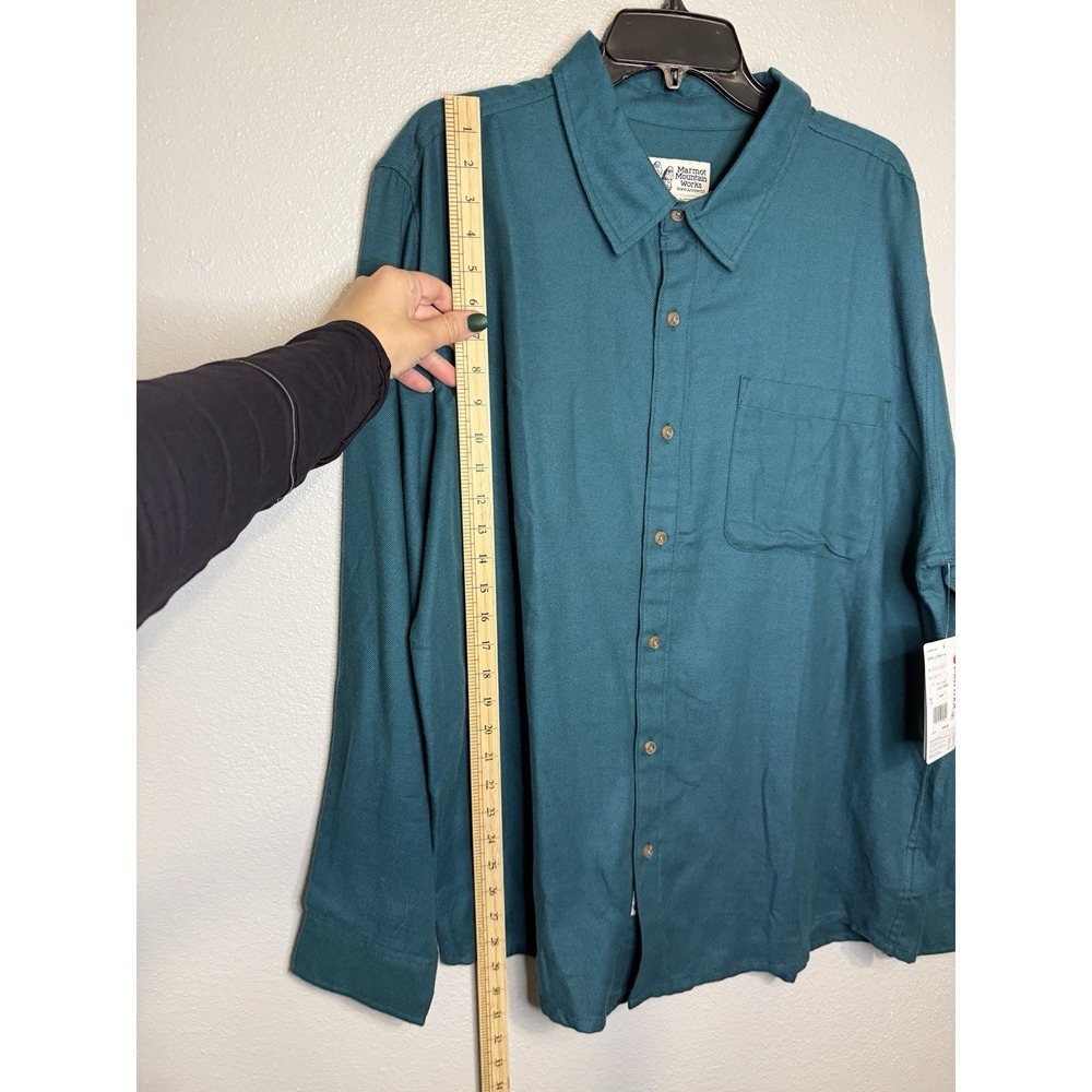 NWT Marmot Fairfax Flannel Shirt Men's XL Dark Jungle Lightweight $75 - Picture 5 of 7